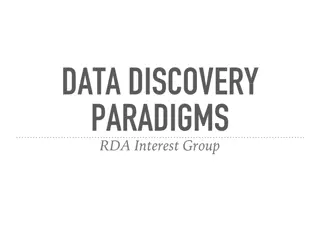 Data Discovery Paradigms RDA Interest Group Activities Overview