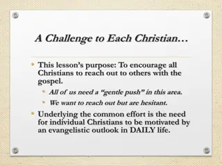 Encouragement for Christian Outreach and Evangelism