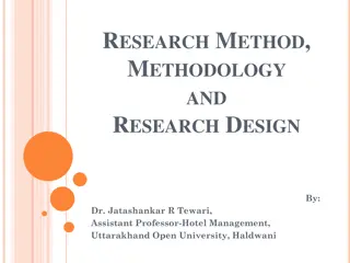 Research Methods and Design in Hotel Management