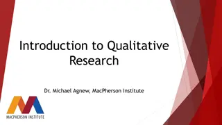 Qualitative Research Methods and Data Collection