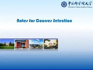 Courses Selection Guidelines: Credits, Schedules, and Requirements