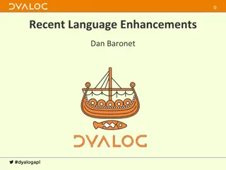 Recent Language Enhancements and New Features in Spring 2016
