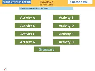 Task Analysis of Alun Lewis' Poem 