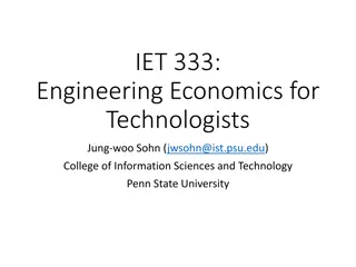 Engineering Economics for Technologists: Course Overview and Project Example