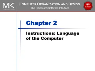 Computer Organization and Design: Chapter 2 Instructions Language