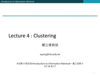 Clustering in Information Retrieval