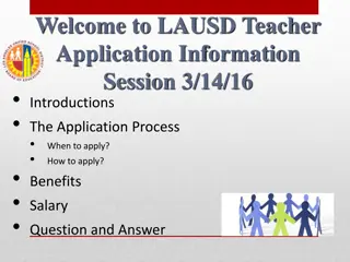 LAUSD Teacher Application Process and Information Session