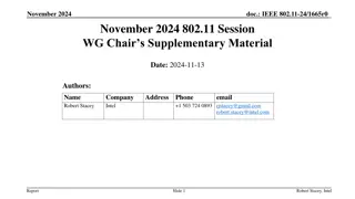 IEEE 802.11-24/1665r0 November 2024 Session WG Chair's Supplementary Material