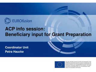 Beneficiary Input and Roles in Grant Preparation Session Details