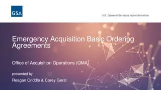 QMA's Emergency Acquisition Basic Ordering Agreements