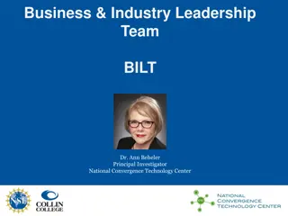 Industry Leadership Team BILT and Essential Elements for Higher Education Programs
