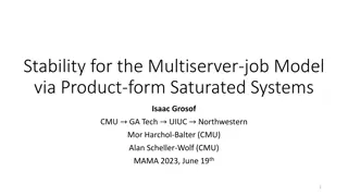 Stability for Multiserver Job Models with Product-form Saturated Systems