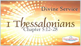 Valuable Insights on Divine Service Chapter 5:12-28