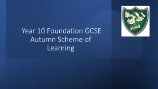 Foundation GCSE Autumn Scheme of Learning for Year 10
