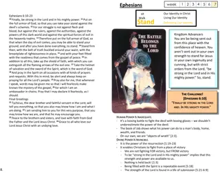 Living Our Identity in Christ: Ephesians 6:10-23 Study