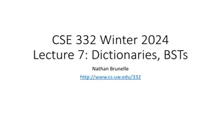 Dictionaries and Binary Trees Overview