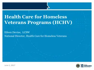 Veterans Health Administration Programs for Homeless Veterans