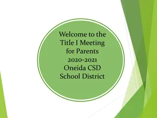 Title I Program and Parental Engagement in Oneida CSD School District