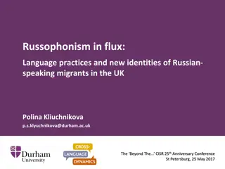 Language Practices and New Identities of Russian-Speaking Migrants in the UK