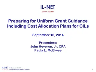 Grant Guidance and Cost Allocation Plans for CILs - Key Insights