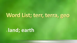 Exploring the Earth: Words Related to Land and Geography