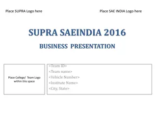 SAEINDIA 2016 Business Presentation Guidelines for SUPRA Event Teams