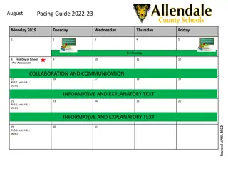 Monthly Curriculum Pacing Guide for 2022-23 Academic Year
