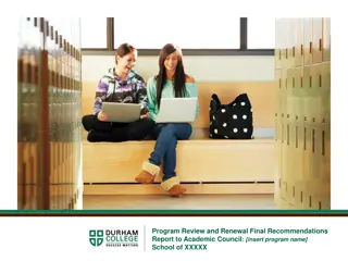 Final Recommendations Report for [Insert Program Name] Review and Renewal