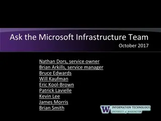 Microsoft Infrastructure Team Overview and Update