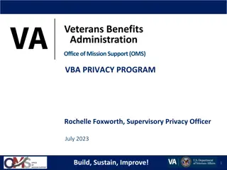 VBA Privacy Program Overview and Professional Development Support