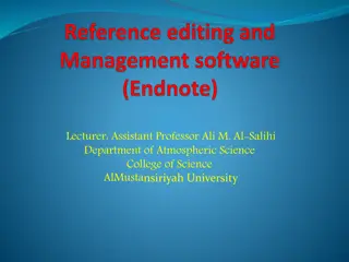 Endnote Reference Management Software Overview