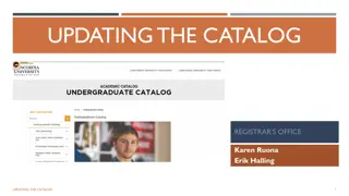 Catalog Updates Process at CUW and CUAA