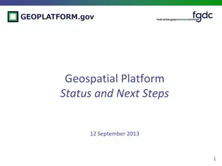 Geospatial Platform Status and Next Steps Overview