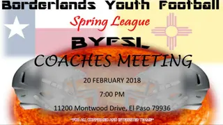 Youth Football League Coaches Meeting and Information Overview