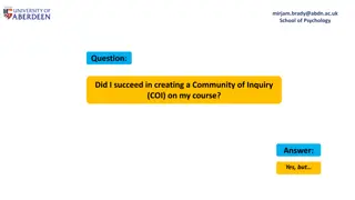 Creating a Community of Inquiry in Higher Education