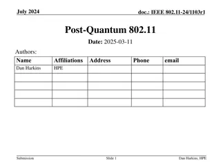 Post-Quantum Algorithms in IEEE 802.11: Key Insights