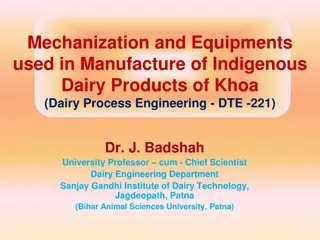 Innovations in Mechanization of Indigenous Dairy Products Manufacturing