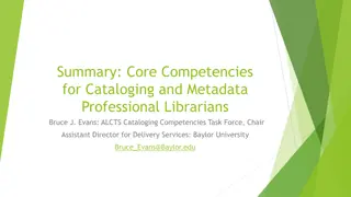 Core Competencies for Cataloging and Metadata Librarians