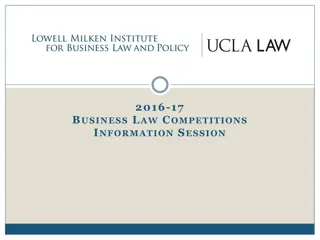 Business Law Competitions Overview: 2016-17 Lowell Milken Institute-Sandler Prize and More