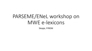 MWE Workshop on Lexicography and NLP Perspectives