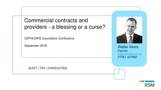 Managing Commercial Contracts and Providers in the Public Sector