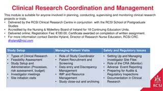 Clinical Research Coordination and Management Training