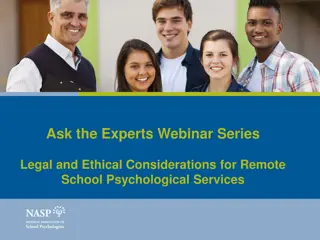 Legal and Ethical Considerations for Remote School Psychological Services Webinar