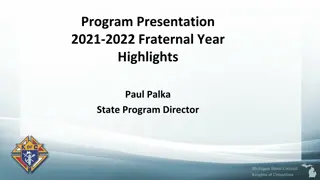 Michigan State Council Knights of Columbus Program Highlights 2021-2022