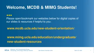 UCLA MCDB & MIMG New Student Orientation Resources