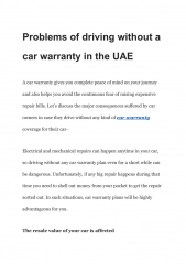Problems of driving without a car warranty in the UAE