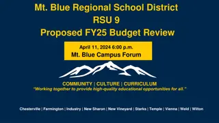 Mt. Blue Regional School District RSU 9 Proposed FY25 Budget Review