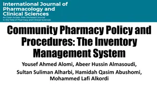 Community Pharmacy Inventory Management Policy and Procedures Review
