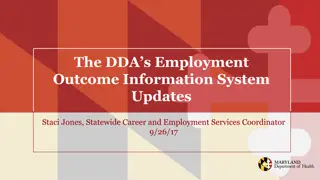 DDA Employment Outcome Information System Updates and Changes in October