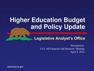 Comprehensive Update on Higher Education Budget and Policy Trends